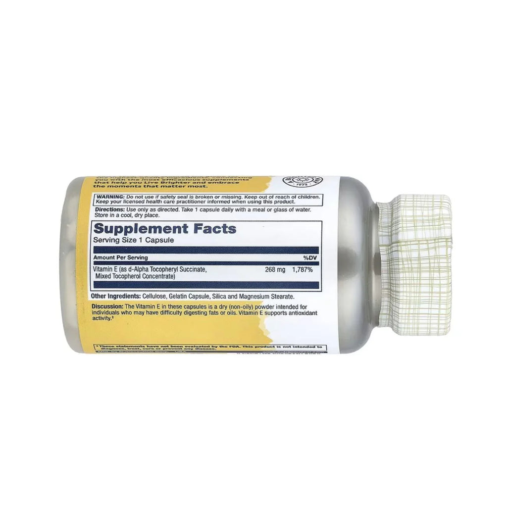 Solaray Dry E 400IU with Mixed Tocopherols