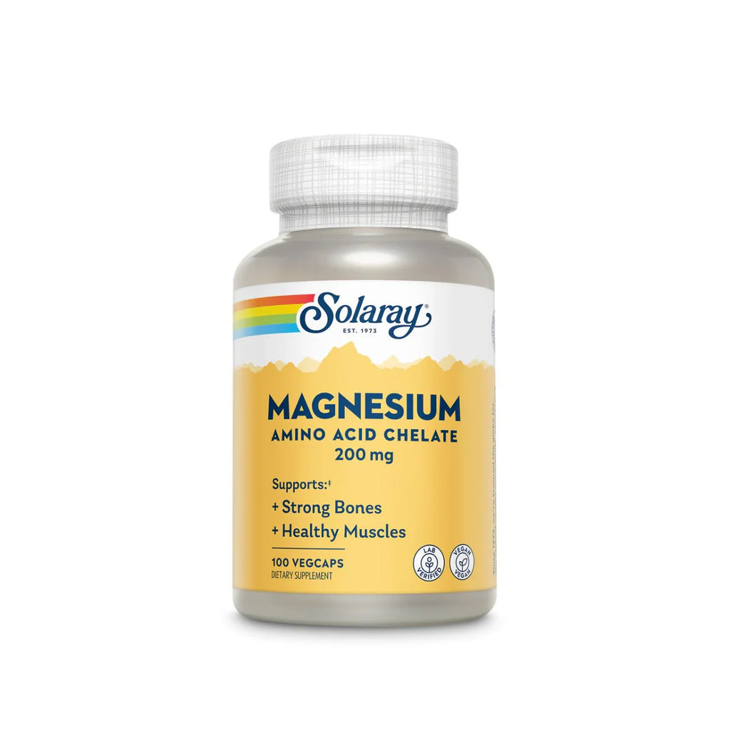 Solaray Magnesium 200mg Full Range Amino Acid Chelate in an Herb Base