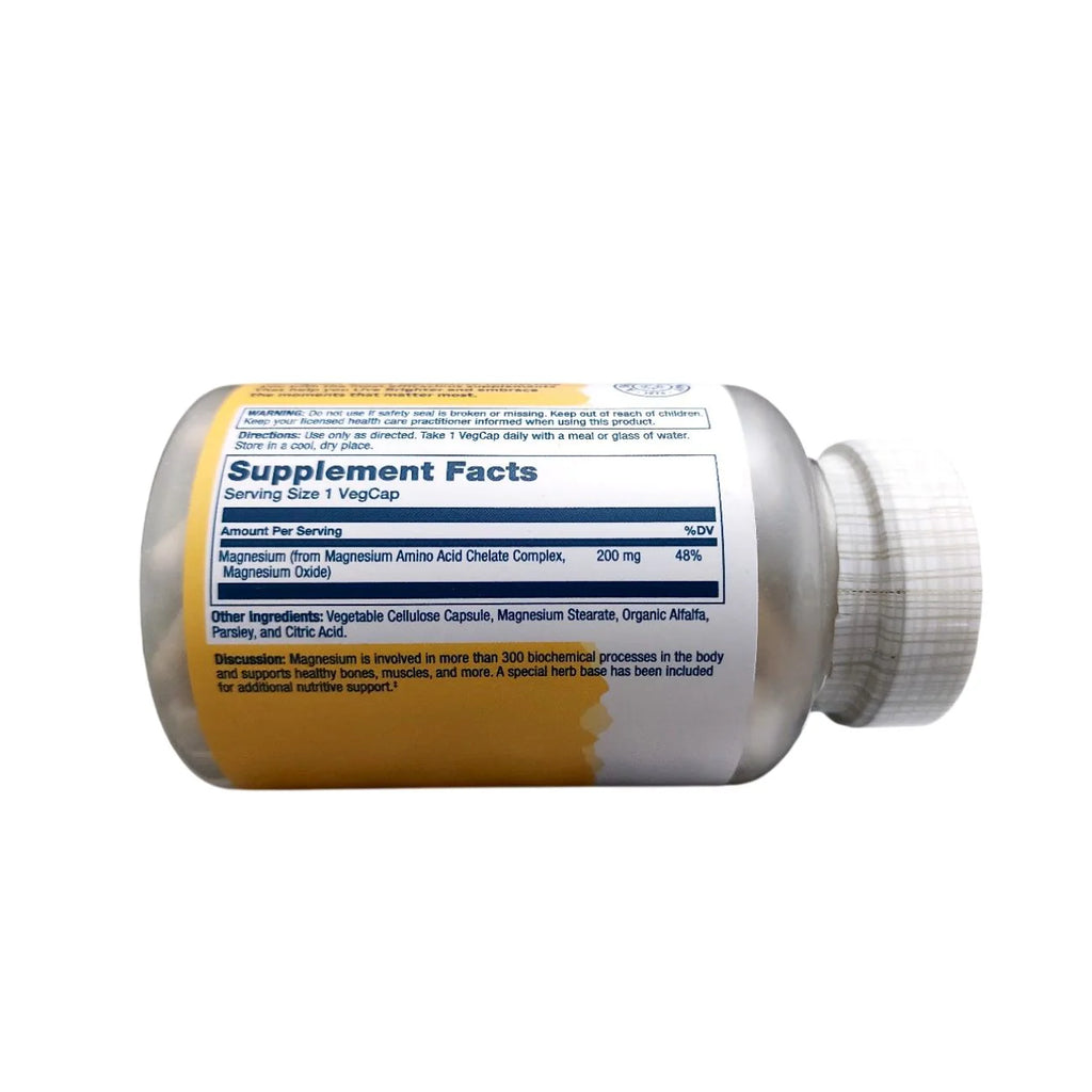 Solaray Magnesium 200mg Full Range Amino Acid Chelate in an Herb Base