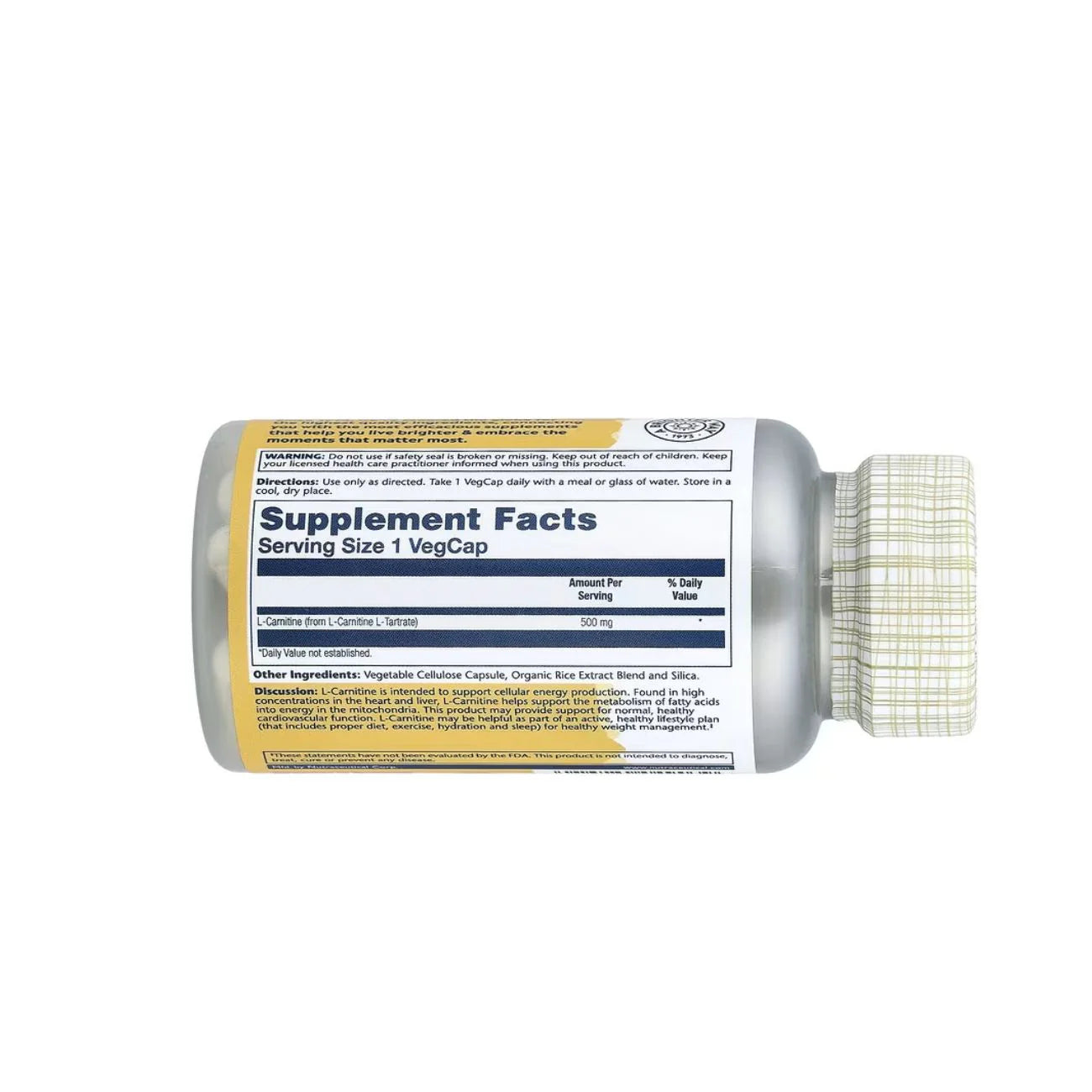 Solaray L-Carnitine 500mg Free-Form Amino Acid
