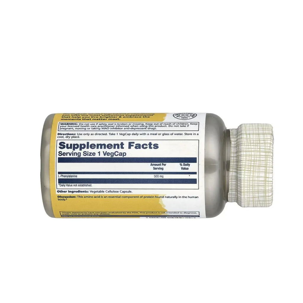 Solaray L-Phenylalanine 500mg Free-Form Amino Acid