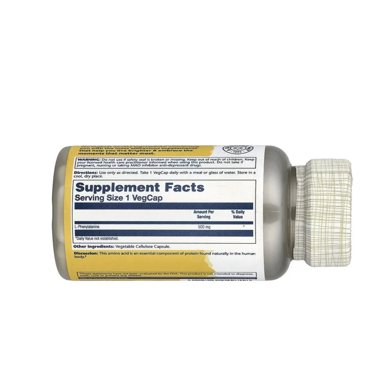 Solaray L-Phenylalanine 500mg Free-Form Amino Acid