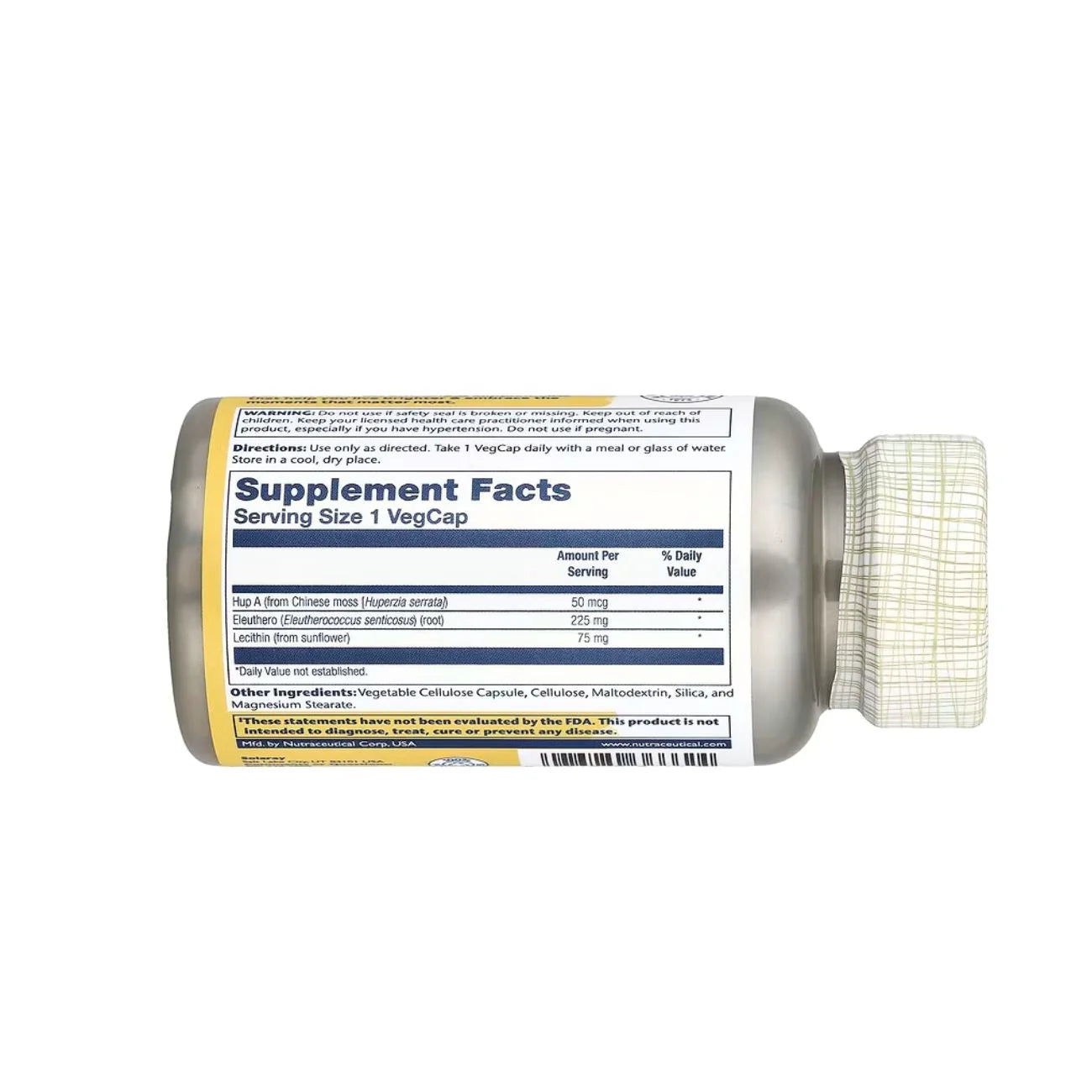 Solaray Hup A with 225mg Eleuthero - 50mcg Huperzine A from Chinese Moss