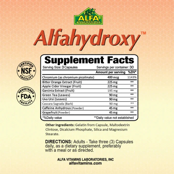 ALFA ALFAHYDROXY FAT BURNER & WEIGHT CONTROL 90 CAPS