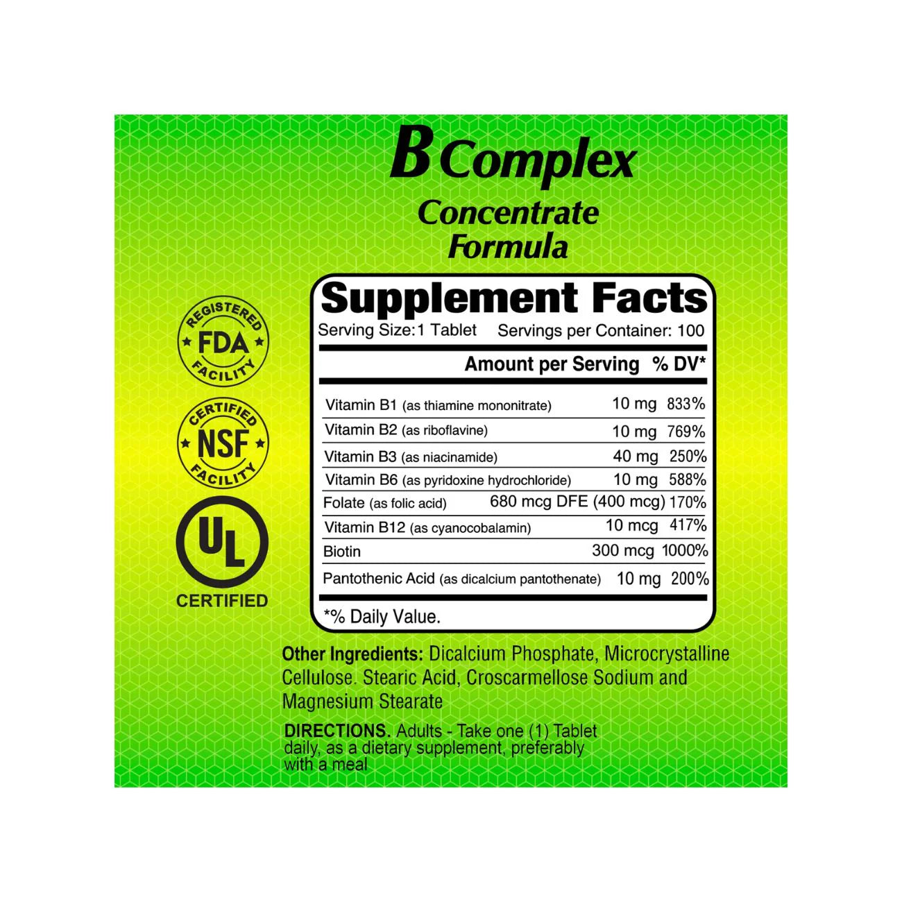 ALFA B-COMPLEX FORMULA 100 tabs