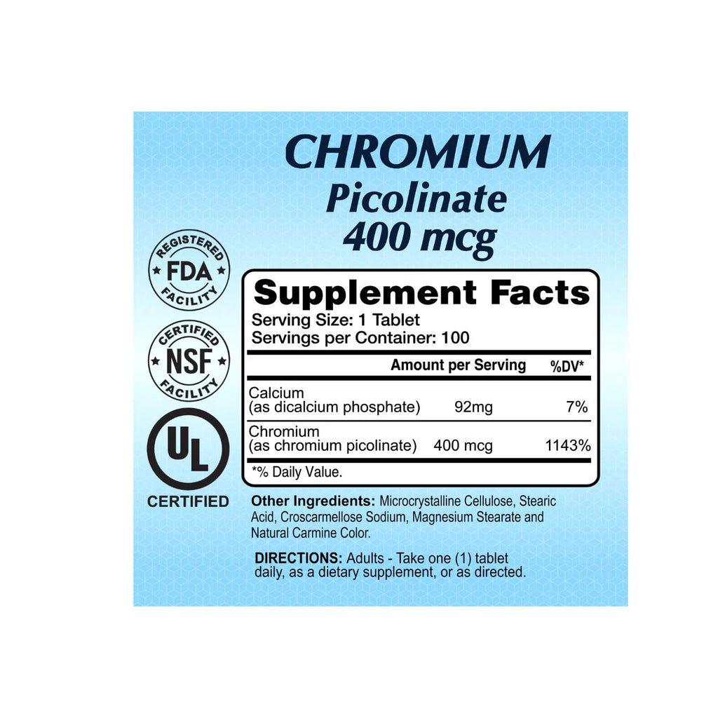 ALFA Chromium Picolinate 400 Mcg 100 tab