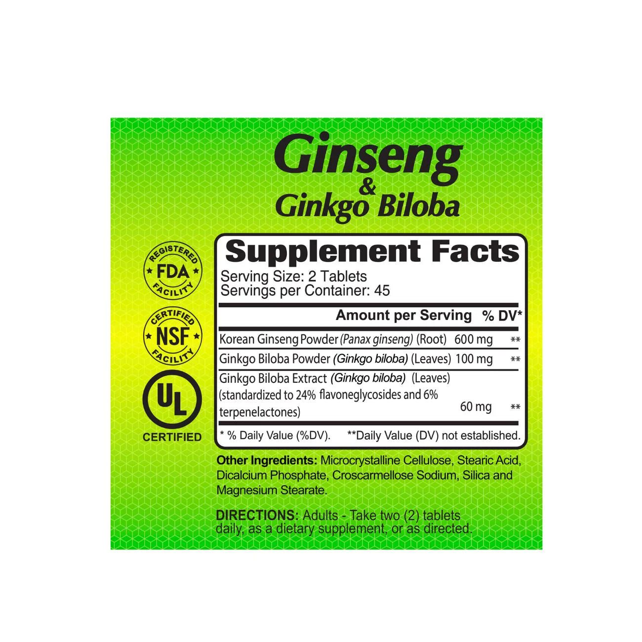 ALFA Ginseng & Ginkgo Biloba 90 Caps