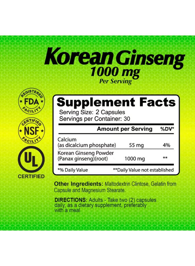 ALFA Korean Ginseng 1000 mg 60 Caps