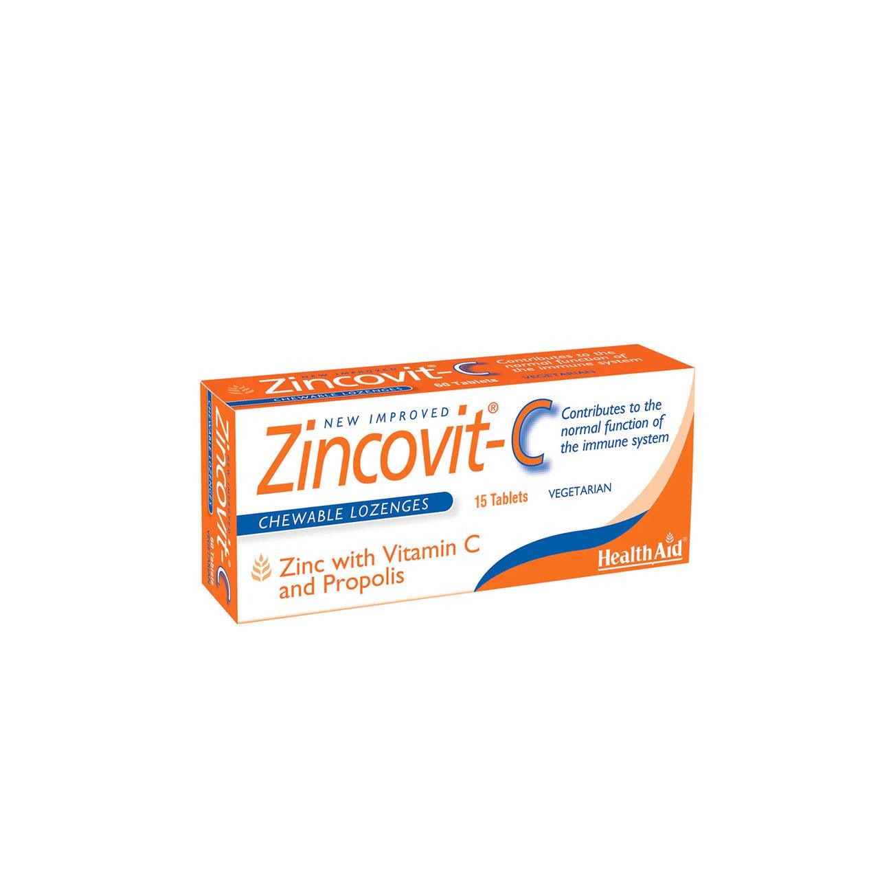 Health Aid Zincovit-C with Vitamin C Zinc and Propolis Chewable Lozenge