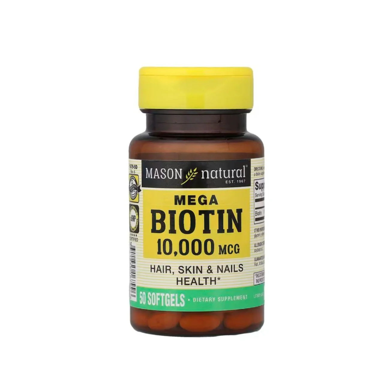 MASON MEGA BIOTIN 10000 MCG 50 SOFTGELS