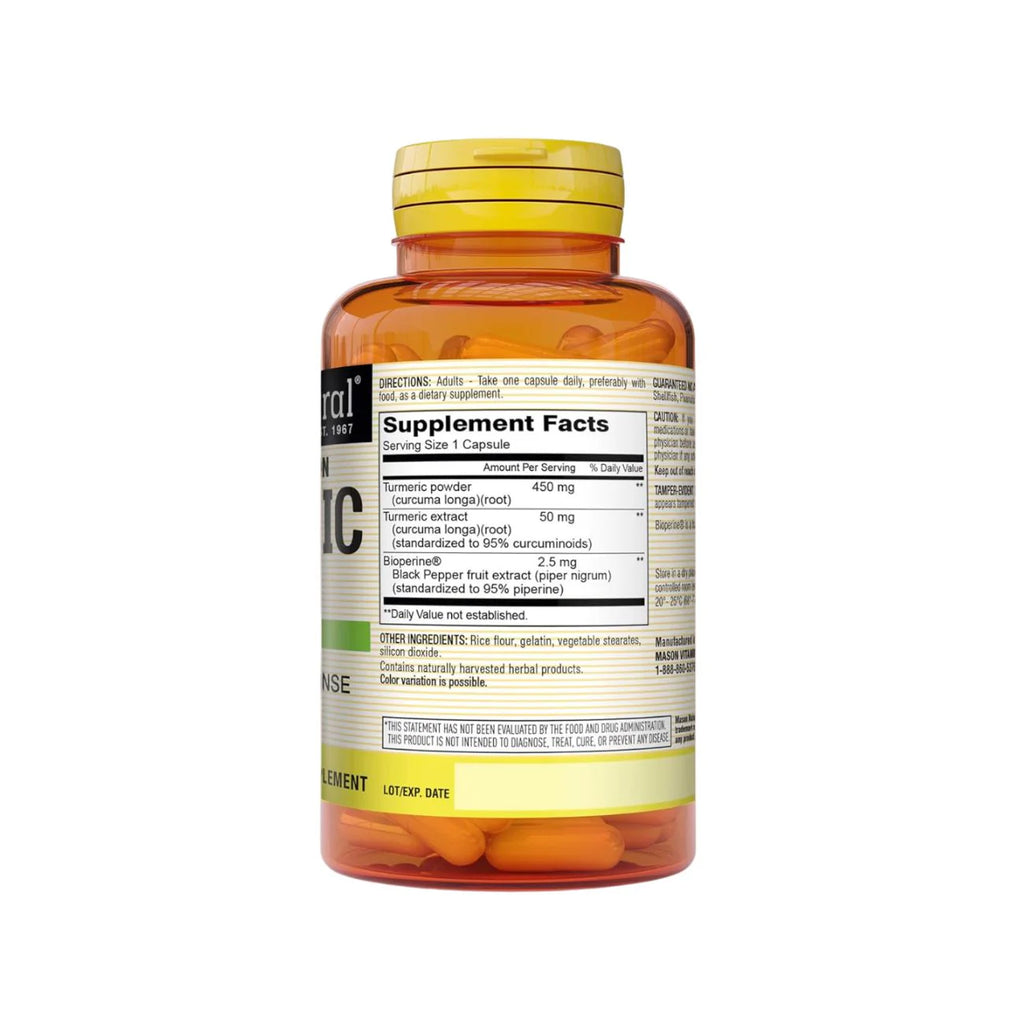 MASON TURMERIC 500MG WITH BLACK PEPPER 60 SOFTGELS