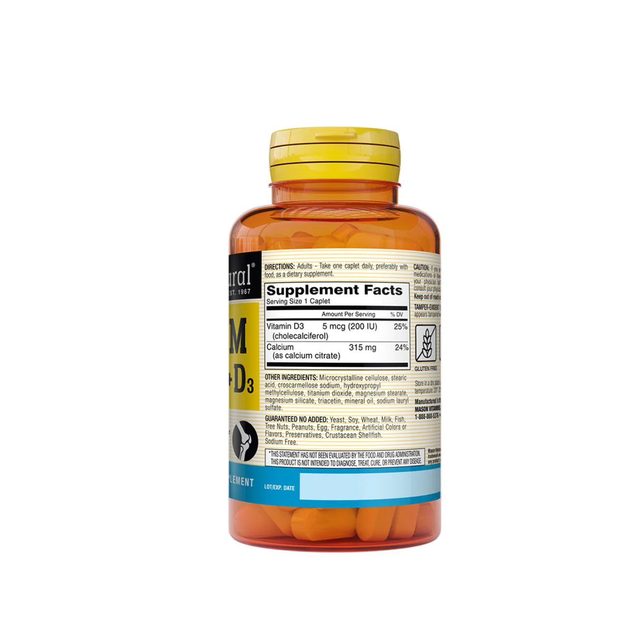 MASON Calcium Citrate + Vit D3 60 Caplets