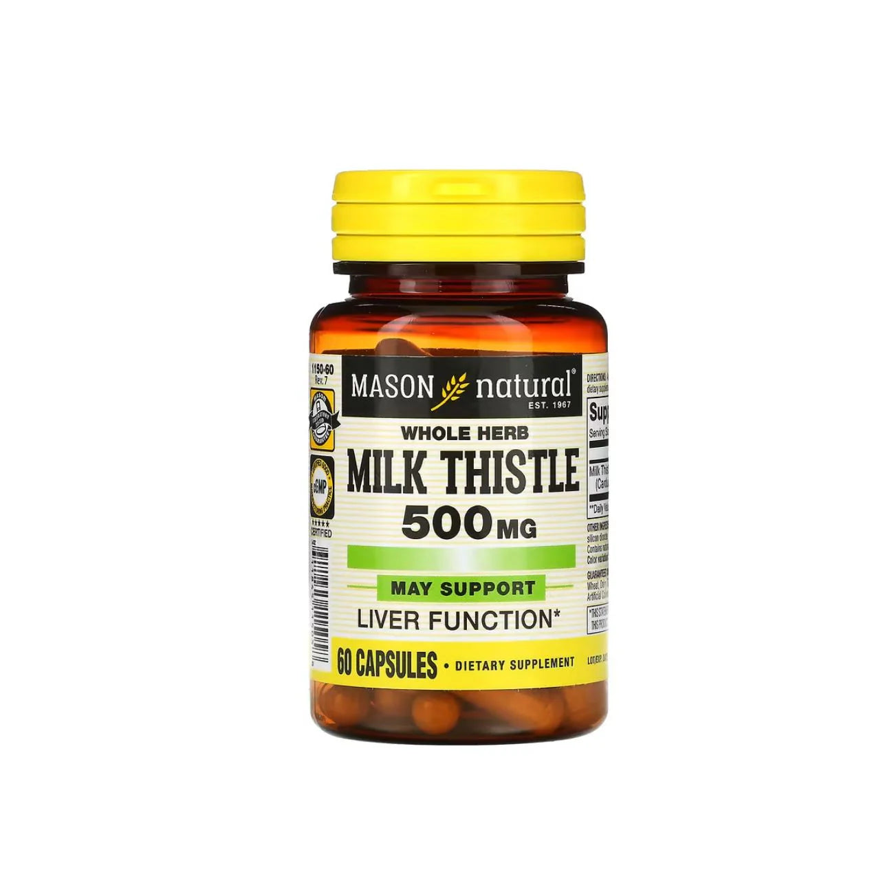 MASON Milk Thistle 500 Mg 60 Caps