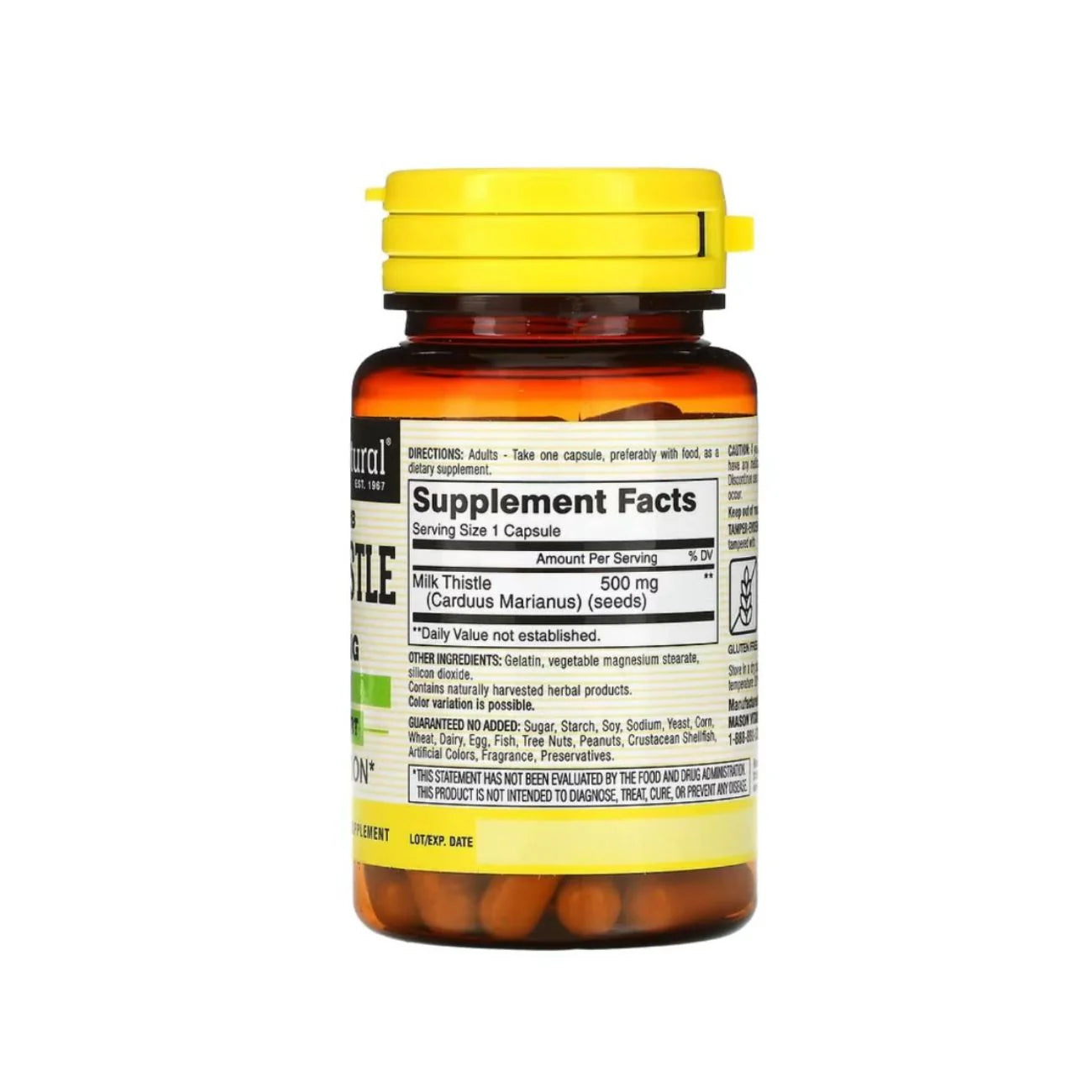 MASON Milk Thistle 500 Mg 60 Caps