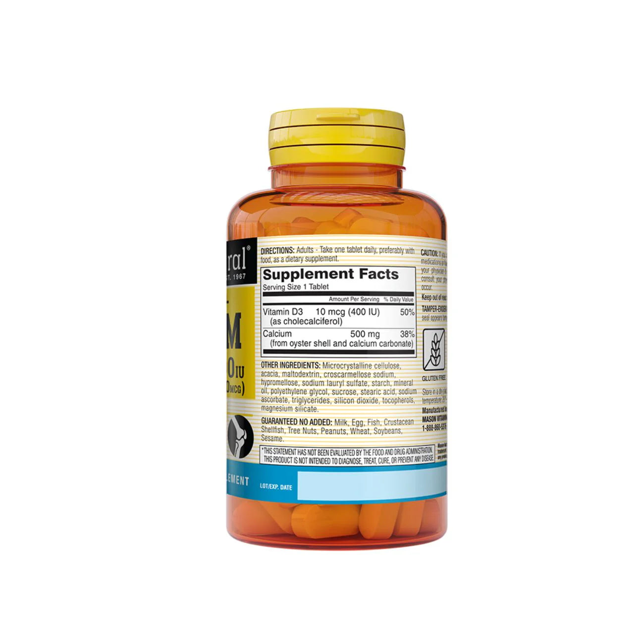 MASON Calcium 500 + Vit D3 - Oyster Shell 60 tabs