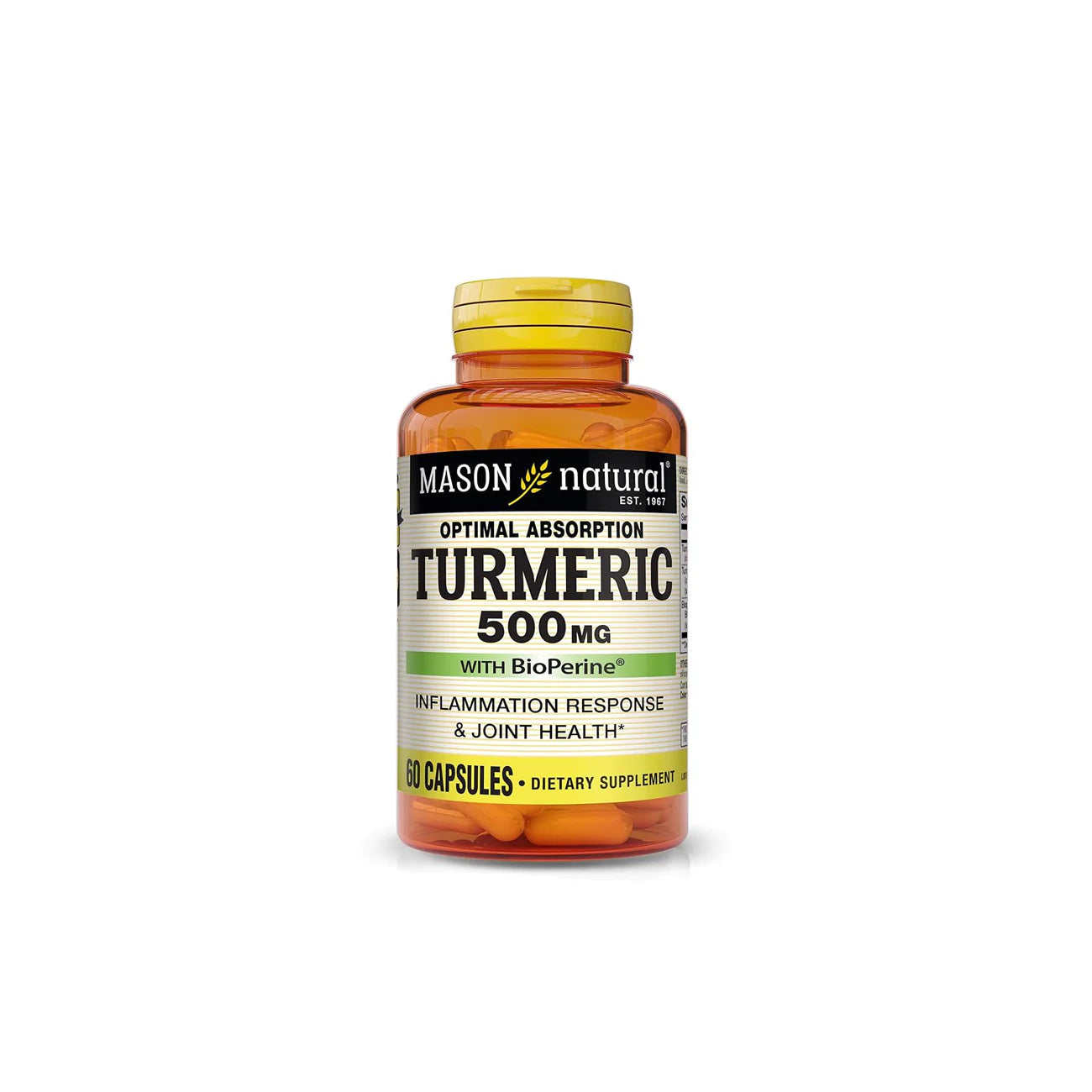 MASON TURMERIC 500MG WITH BLACK PEPPER 60 SOFTGELS