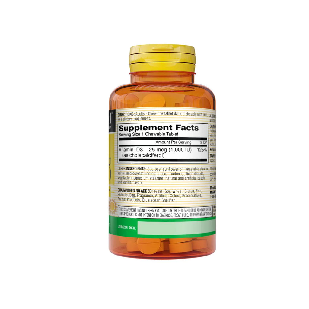 MASON Vitamin D3 1000 CHEWABLE Tabs