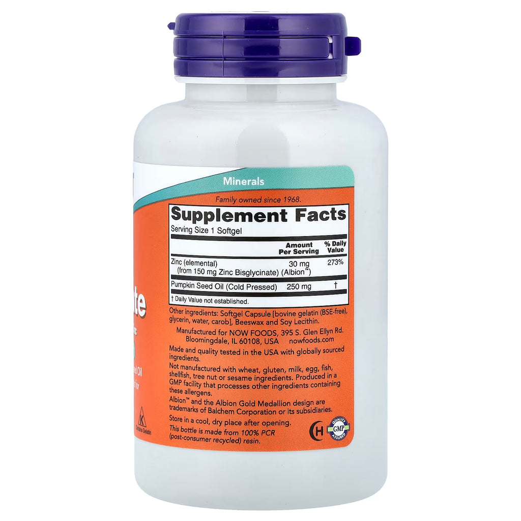 NOW Foods Zinc Glycinate 30 mg