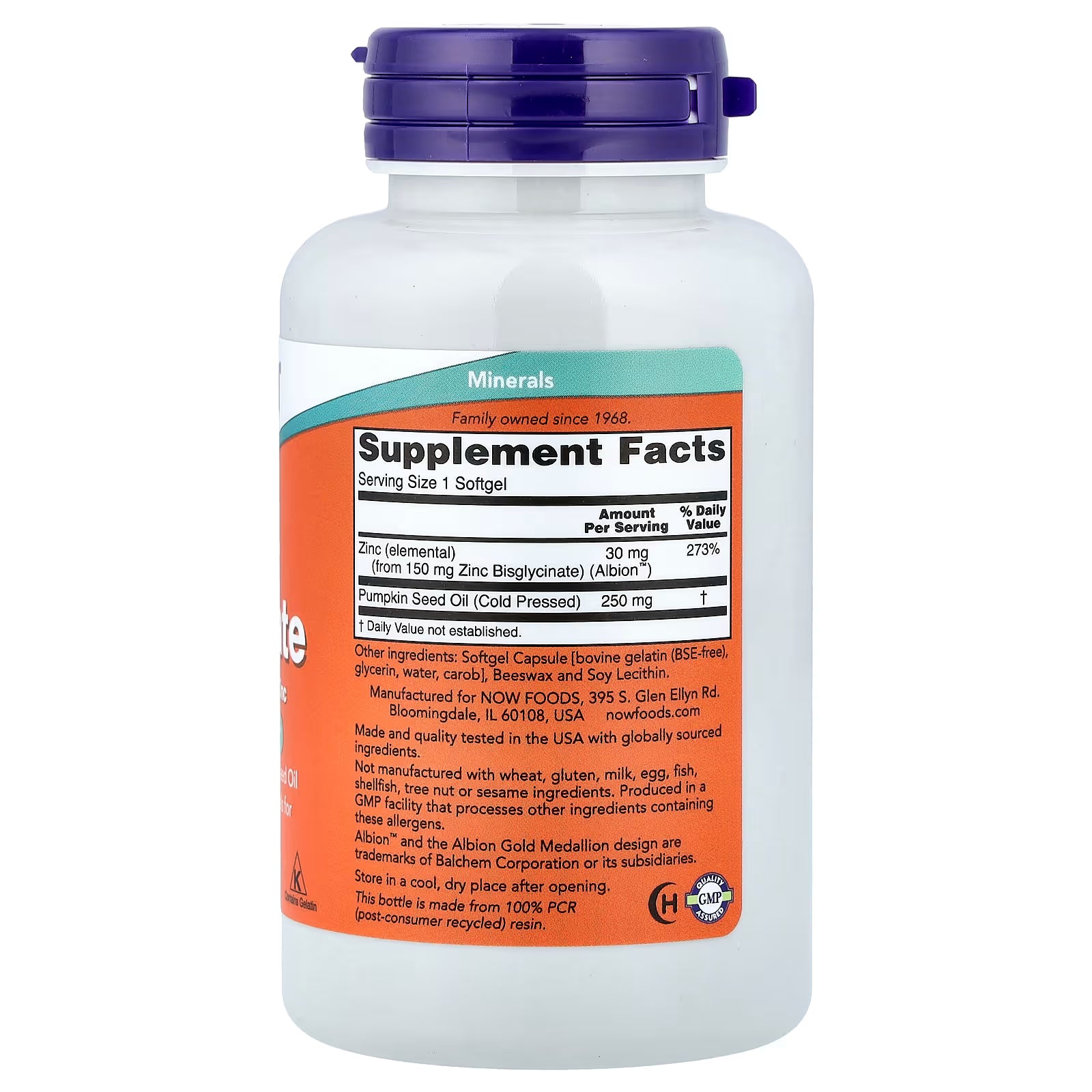 NOW Foods Zinc Glycinate 30 mg